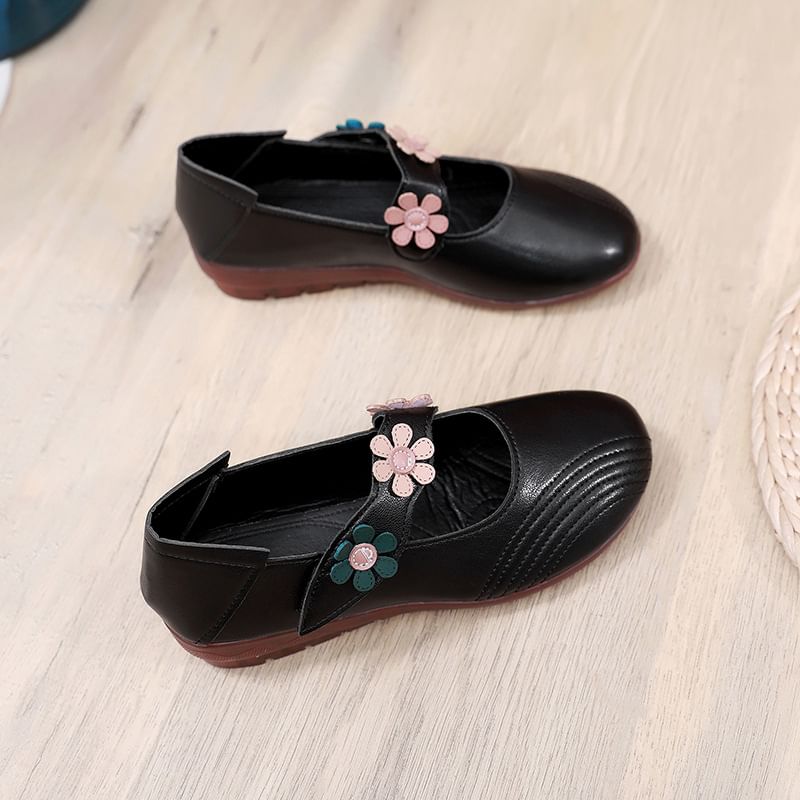 Flower Mary Leather Shoes Detail Jane Faux