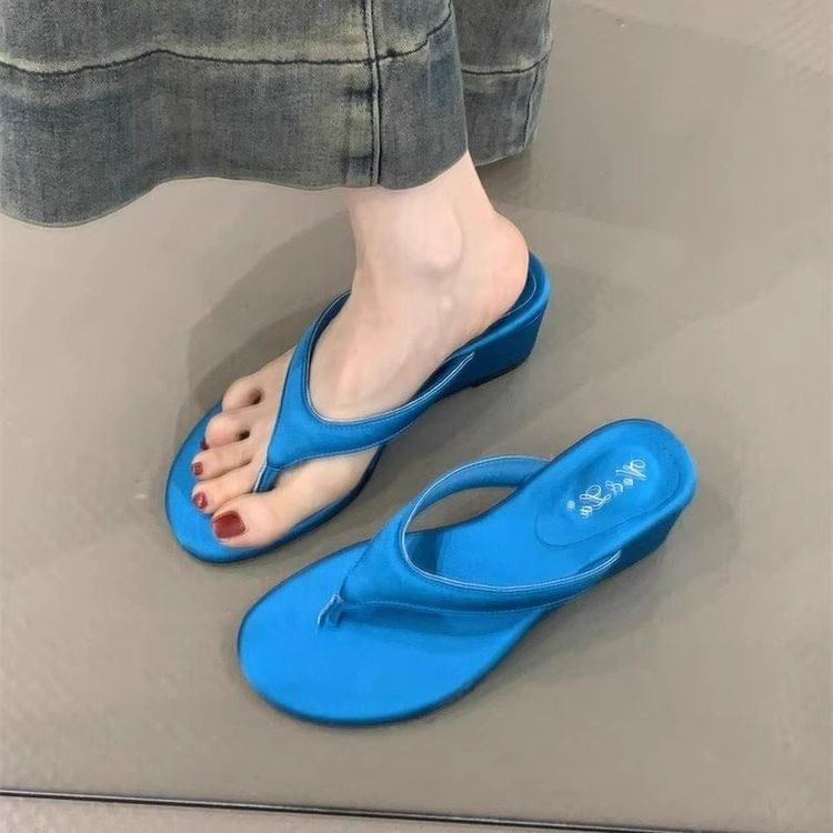 Platform Wedge Thong Sandals