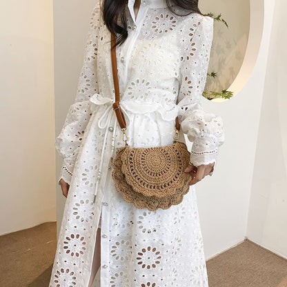 Sample Crochet Lace Flap Crossbody Bag