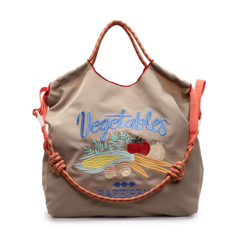 Sample Vegetable Embroidered Tote Bag