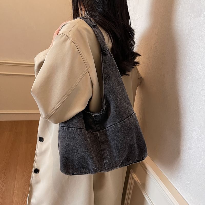 Sample Washed Denim Shoulder Bag