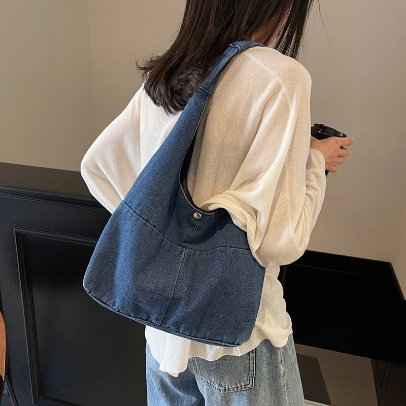 Sample Washed Denim Shoulder Bag