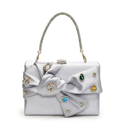 Wholesale Sample Rhinestone Bow Box Crossbody Bag