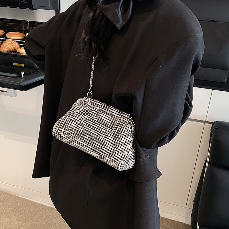 Sample Rhinestone Chain Crossbody Bag