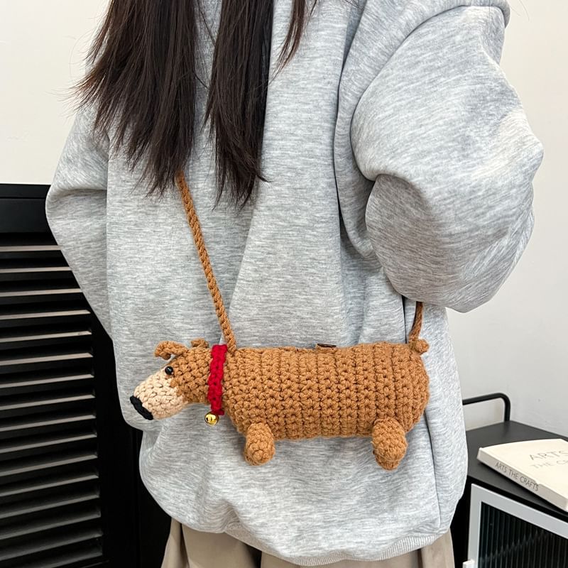 Sample Dog Knit Crossbody Bag
