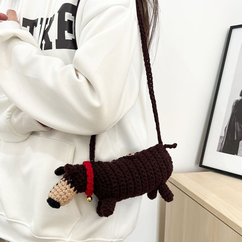 Sample Dog Knit Crossbody Bag