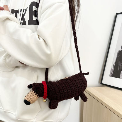Sample Dog Knit Crossbody Bag