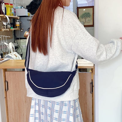 Sample Contrast Trim Striped Strap Crossbody Bag