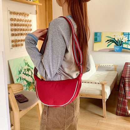 Sample Contrast Trim Striped Strap Crossbody Bag