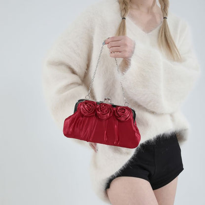 Sample Plain Floral Shirred Shoulder Bag