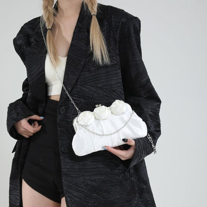 Sample Plain Floral Shirred Shoulder Bag