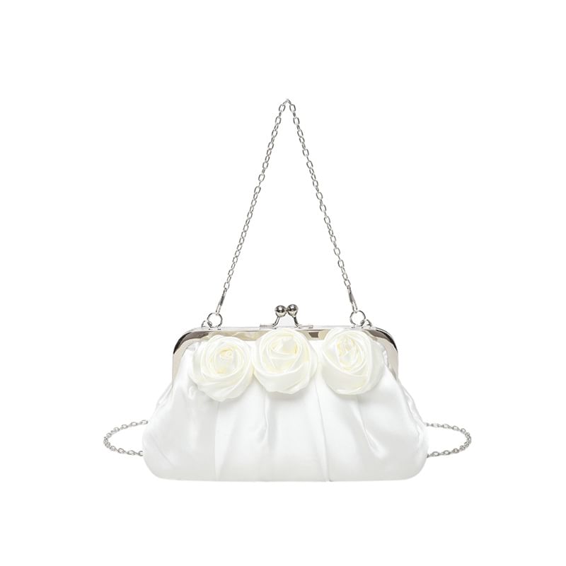 Sample Plain Floral Shirred Shoulder Bag