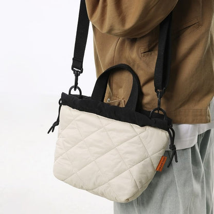 Sample Two-Tone Quilted Drawstring Crossbody Bag