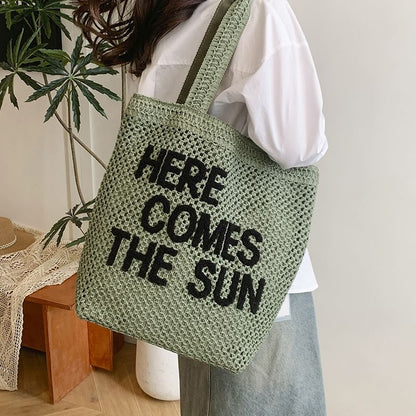 Sample Letter Embroidered Woven Tote Bag