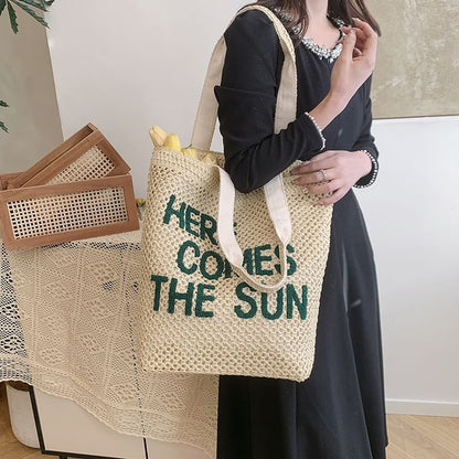 Sample Letter Embroidered Woven Tote Bag