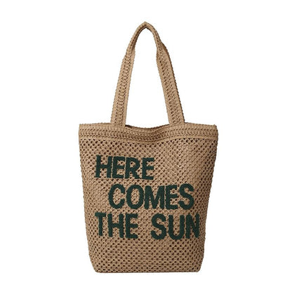 Sample Letter Embroidered Woven Tote Bag