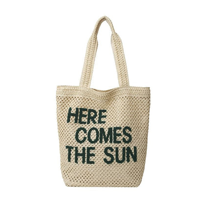 Sample Letter Embroidered Woven Tote Bag