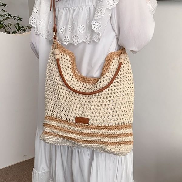 Sample Woven Striped Tote Bag