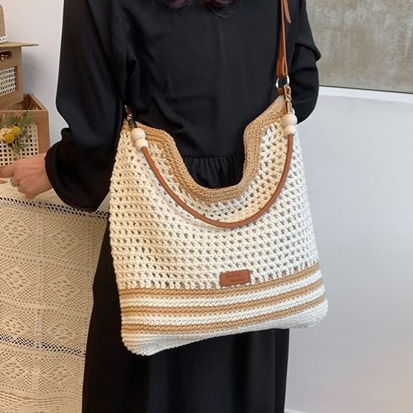 Sample Woven Striped Tote Bag