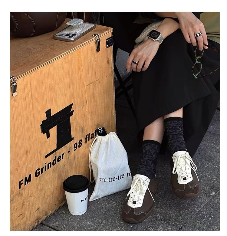 Sneakers Two Lace-Up Tone Genuine Leather