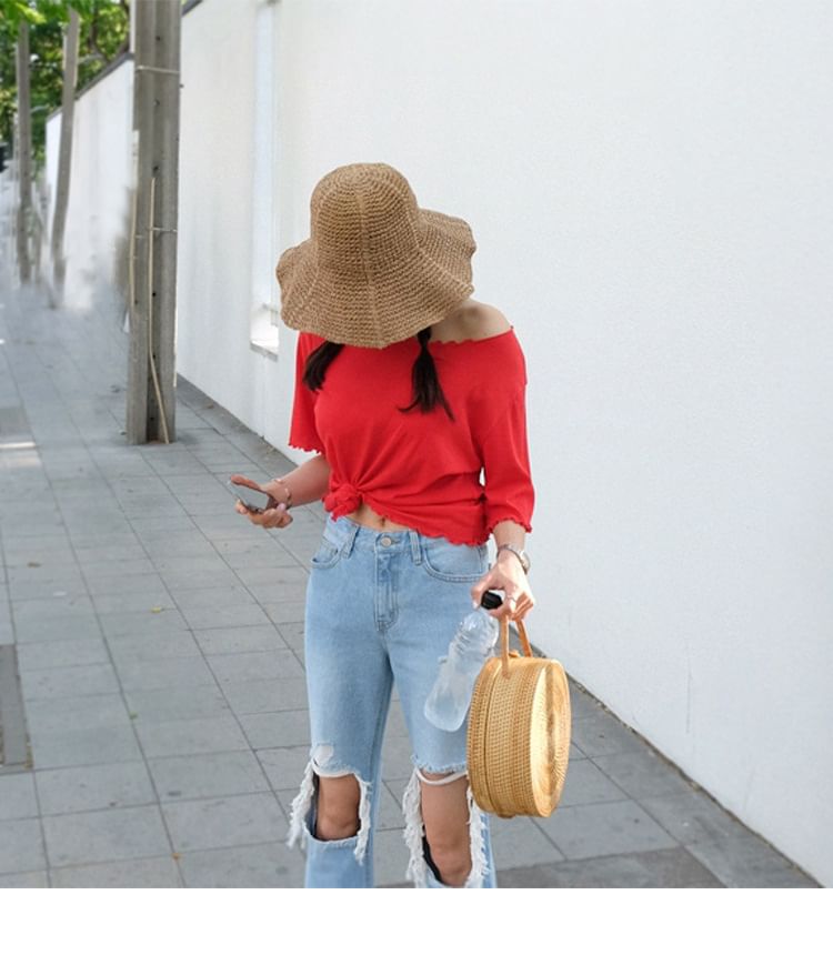 Plain Straw Sun Hat