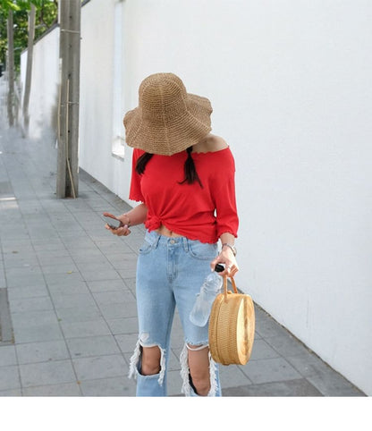 Plain Straw Sun Hat