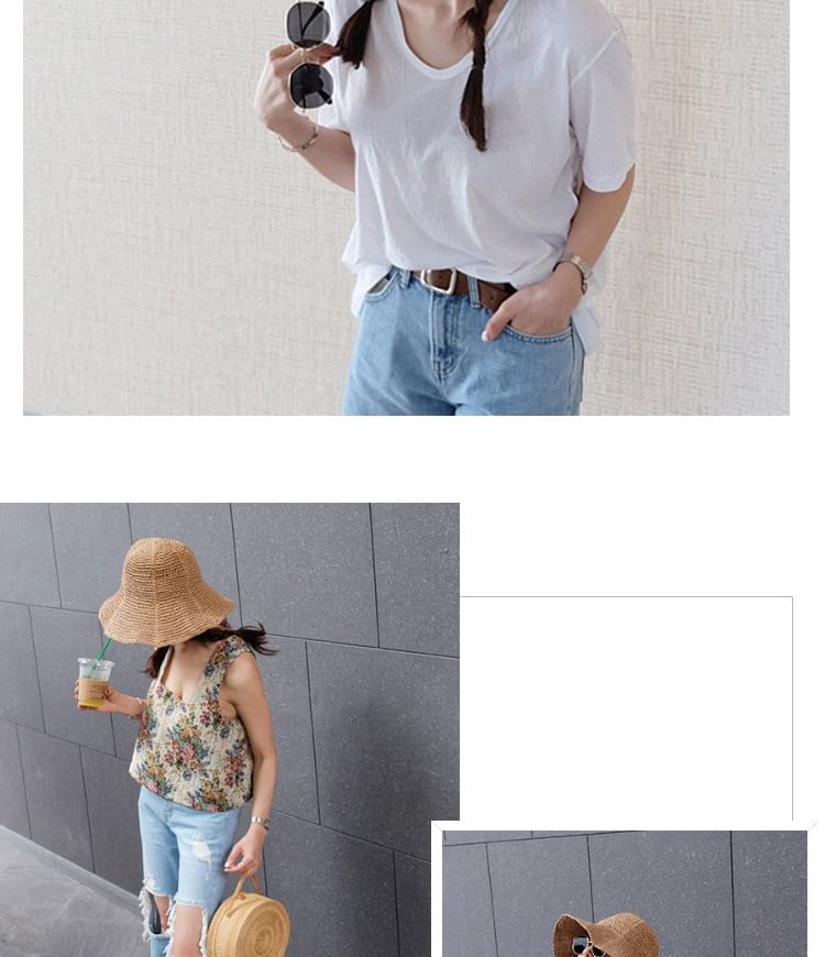 Plain Straw Sun Hat