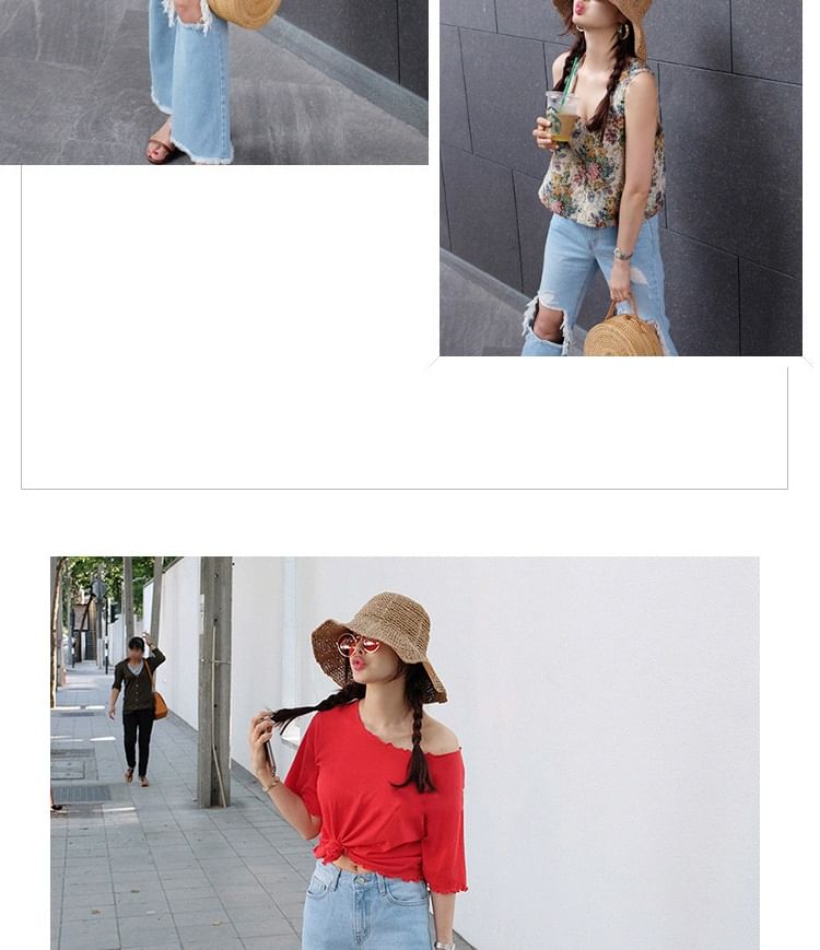 Plain Straw Sun Hat