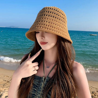 Plain Straw Cloche Hat
