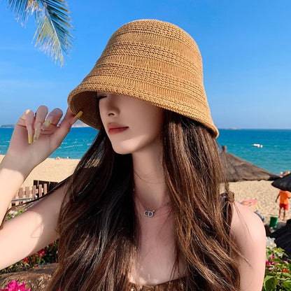 Plain Straw Cloche Hat