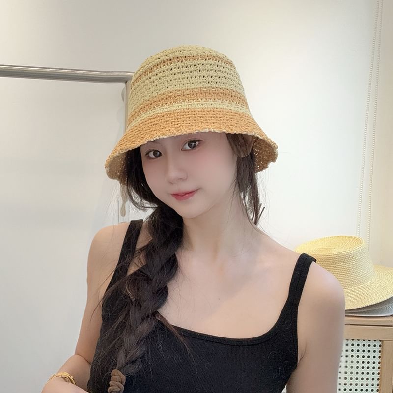 Striped Knit Bucket Hat