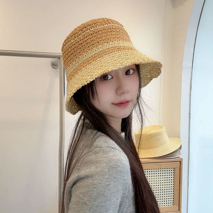 Striped Knit Bucket Hat