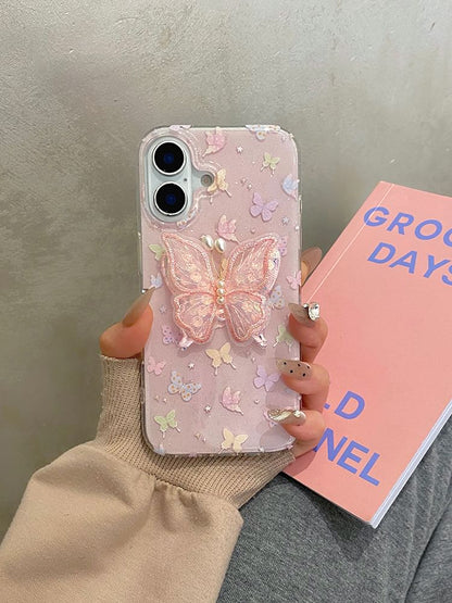 Phone Butterfly Adhesive Strap Case Decoration Set /