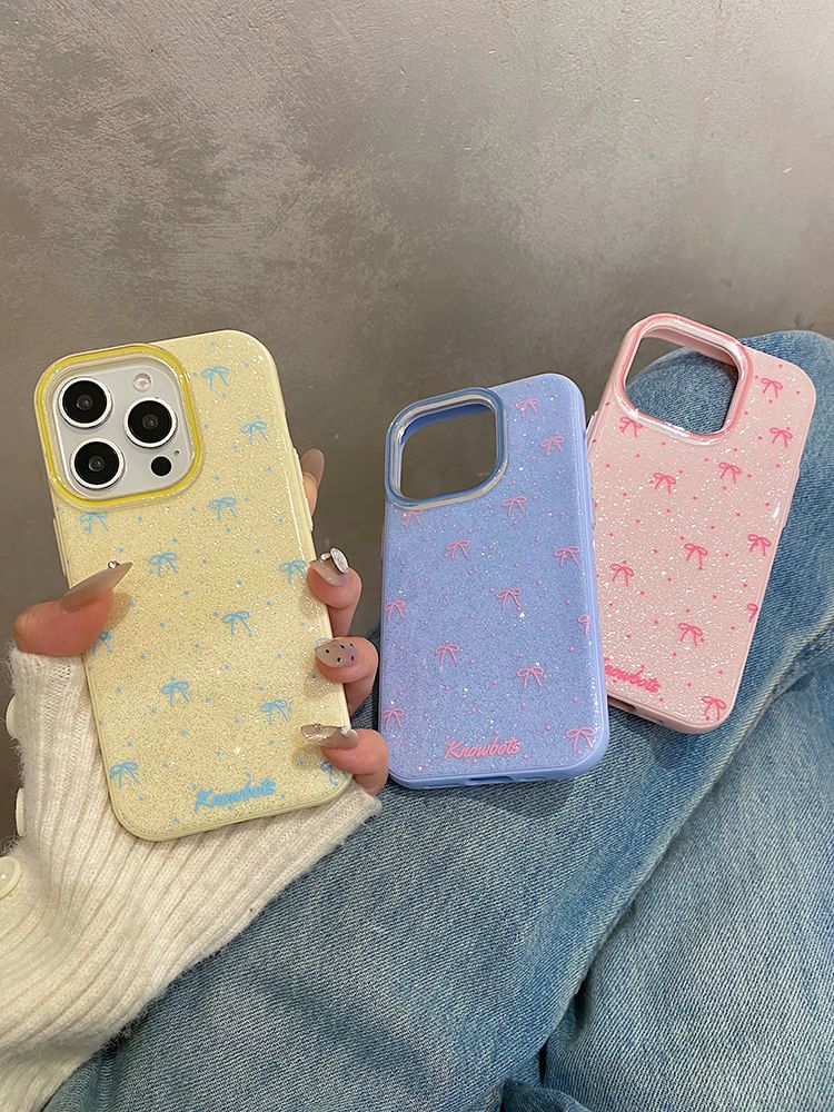 Glitter Case Phone Bow