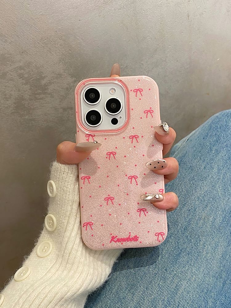 Glitter Case Phone Bow