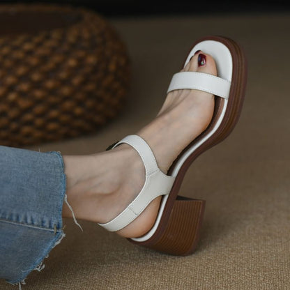 Wholesale Sample Block Heel Buckled Strap Sandals