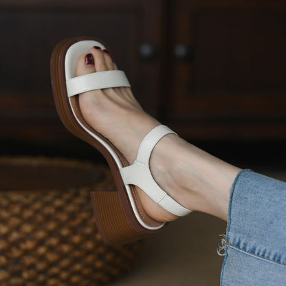 Wholesale Sample Block Heel Buckled Strap Sandals