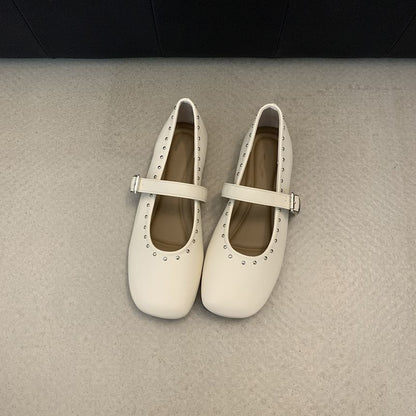 Studded Plain Mary Jane Shoes