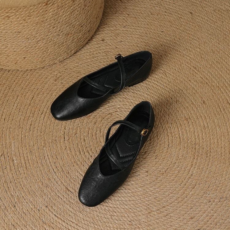 Faux Leather Pointed Flats