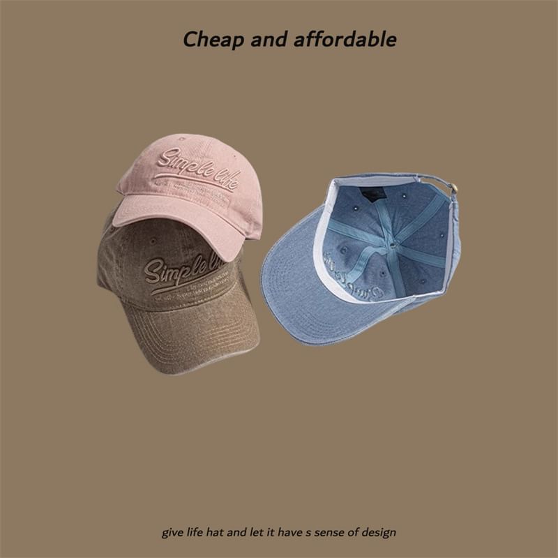 Embroidered Cap Letter Washed