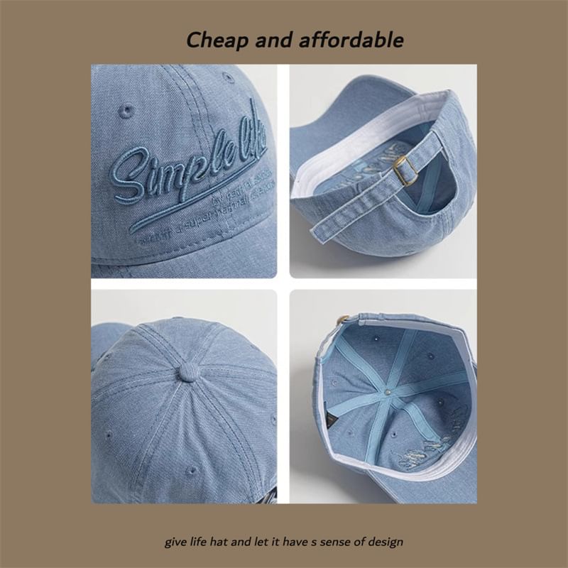 Embroidered Cap Letter Washed