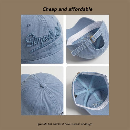 Embroidered Cap Letter Washed