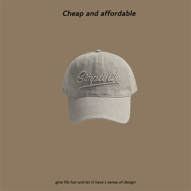Embroidered Cap Letter Washed