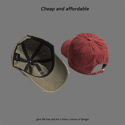 Cap Distressed Letter Applique