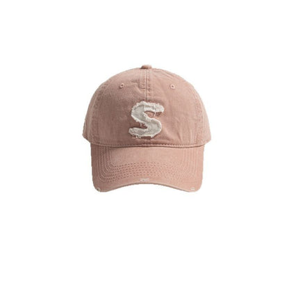 Cap Distressed Letter Applique