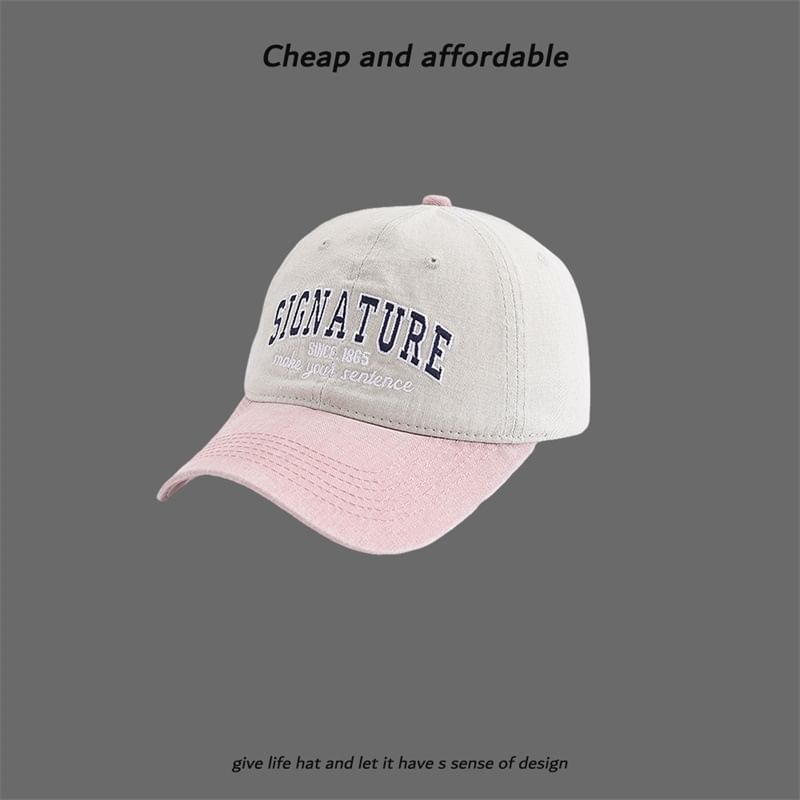 Cap Letter Embroidered Two-Tone