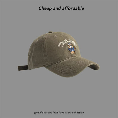 Bear Embroidered Cap