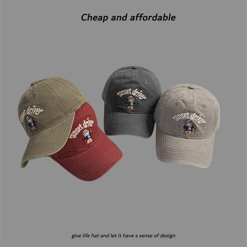 Bear Embroidered Cap