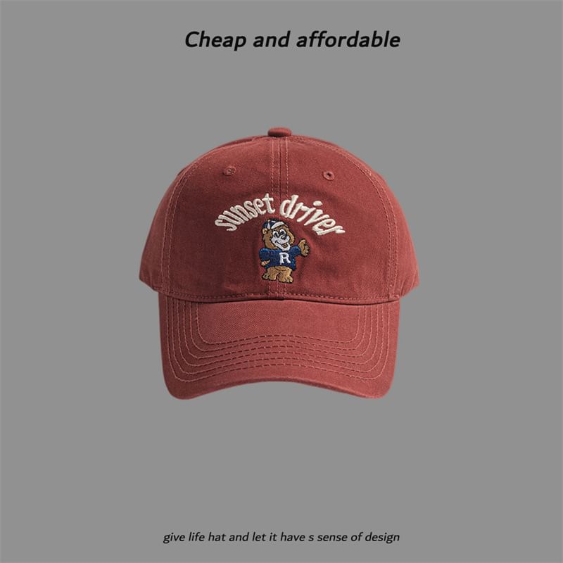 Bear Embroidered Cap
