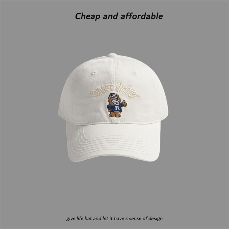Bear Embroidered Cap